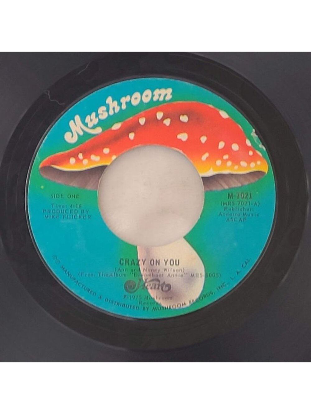Heart – Crazy On You / Dreamboat Annie 45 RPM 7 Vinyl 1976 Mushroom M-7021
